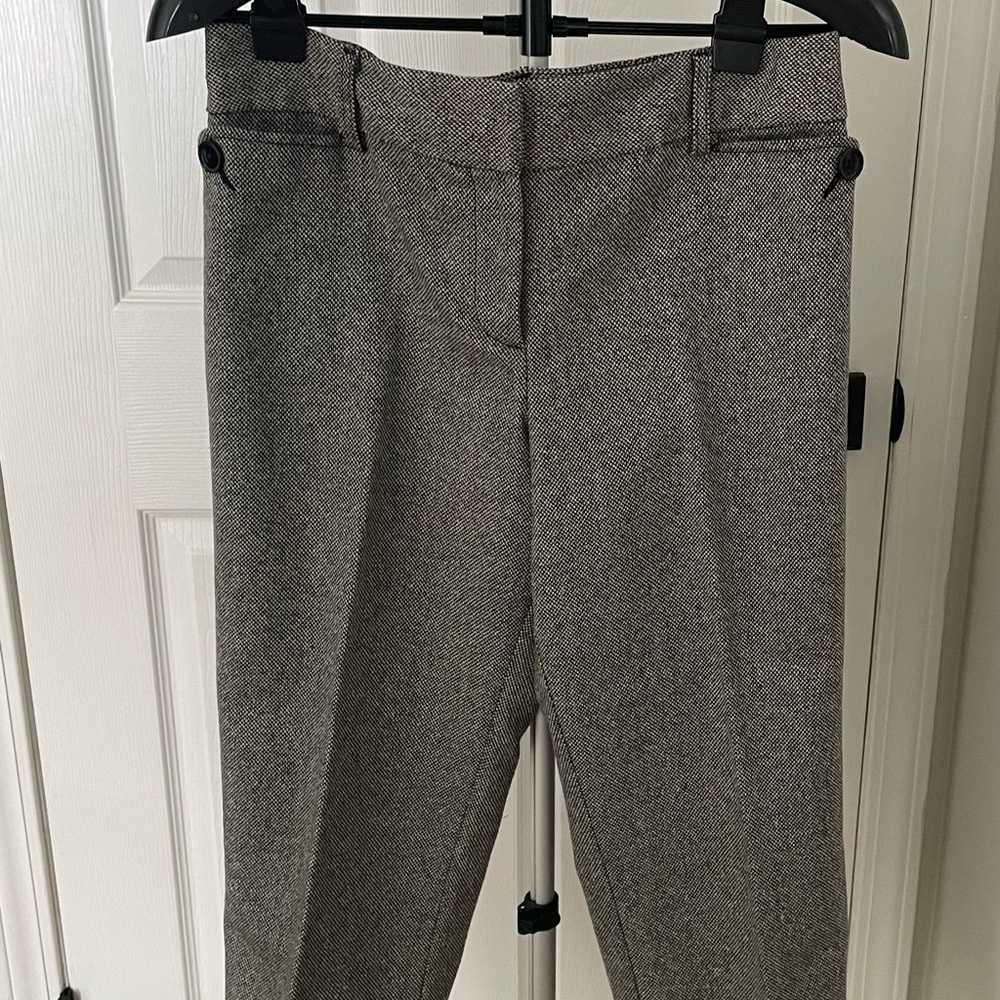 LOFT Black and White Herringbone Pants